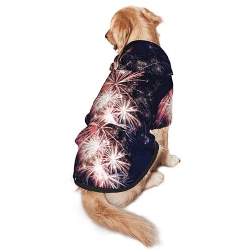 Hunde-Kapuzenpullover mit Explosionsfeuerwerk, für mittelgroße bis große Hunde, warm, weich, atmungsaktiv, leicht zu tragen, Pullover für Winter und Herbst, Haustiermantel von MBCbjg