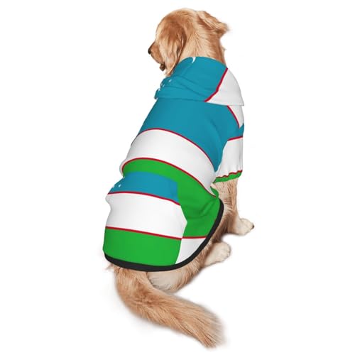 Hunde-Kapuzenpullover mit Flagge der Republik Usbekistan, für mittelgroße bis große Hunde, warm, weich, atmungsaktiv, leicht zu tragender Pullover für Winter und Herbst, Haustiermantel von MBCbjg
