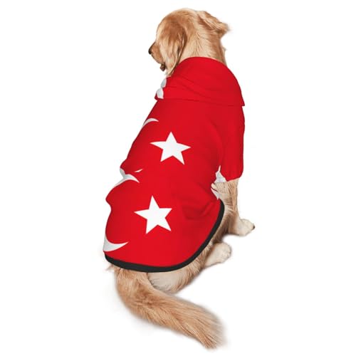 Hunde-Kapuzenpullover mit Flagge der Türkei für mittelgroße bis große Hunde, warm, weich, atmungsaktiv, leicht zu tragen, Pullover für Winter und Herbst, Haustiermantel von MBCbjg
