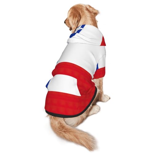 Hunde-Kapuzenpullover mit Flagge von Chile für mittelgroße bis große Hunde, warm, weich, atmungsaktiv, leicht zu tragen, Pullover für Winter und Herbst, Haustiermantel von MBCbjg