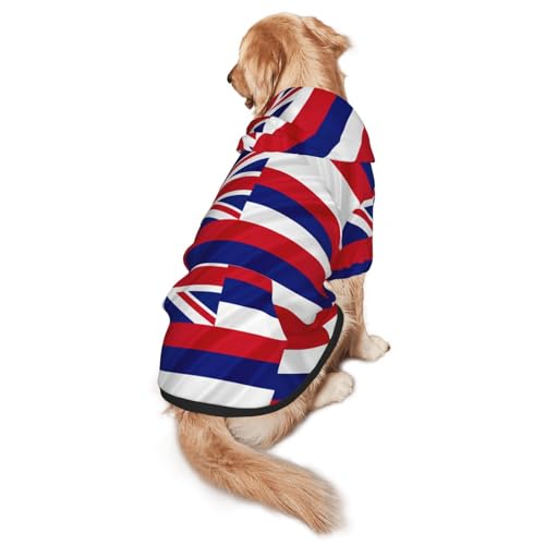 Hunde-Kapuzenpullover mit Flagge von Hawaii, für mittelgroße bis große Hunde, warm, weich, atmungsaktiv, leicht zu tragen, Pullover für Winter und Herbst, Haustiermantel von MBCbjg