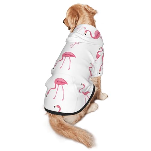 Hunde-Kapuzenpullover mit Flamingo-Aufdruck für mittelgroße bis große Hunde, warm, weich, atmungsaktiv, leicht zu tragen, Pullover für Winter und Herbst, Haustiermantel von MBCbjg