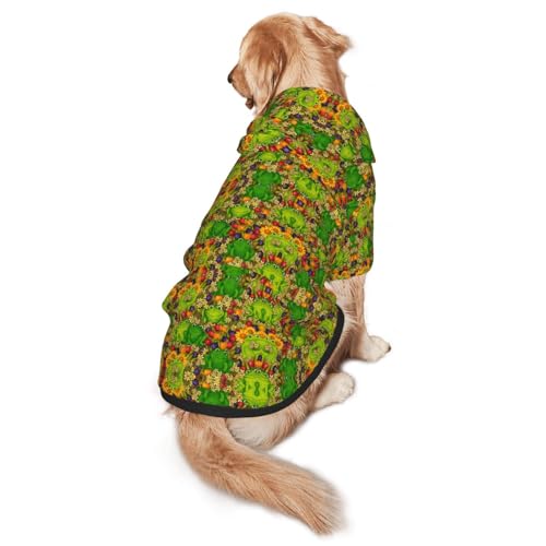 Hunde-Kapuzenpullover mit Frosch-Aufdruck für mittelgroße bis große Hunde, warm, weich, atmungsaktiv, leicht zu tragen, Pullover für Winter und Herbst, Haustiermantel von MBCbjg