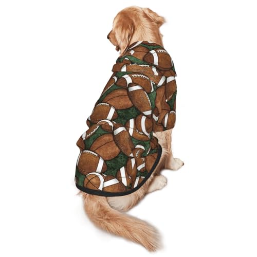Hunde-Kapuzenpullover mit Fußball-Aufdruck für mittelgroße bis große Hunde, warm, weich, atmungsaktiv, leicht zu tragen, Pullover für Winter und Herbst, Haustiermantel von MBCbjg