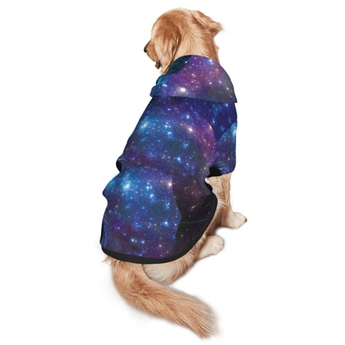 Hunde-Kapuzenpullover mit Galaxie-Aufdruck, für mittelgroße bis große Hunde, warm, weich, atmungsaktiv, leicht zu tragen, Pullover für Winter und Herbst, Haustiermantel von MBCbjg