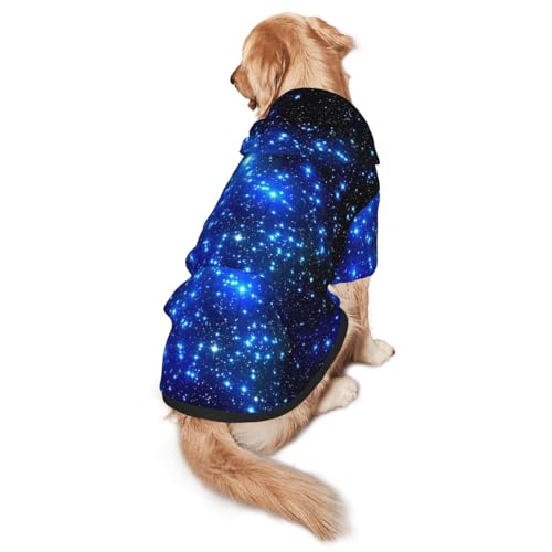 Hunde-Kapuzenpullover mit Galaxie-Stern-Aufdruck, für mittelgroße bis große Hunde, warm, weich, atmungsaktiv, leicht zu tragen, Pullover für Winter und Herbst, Haustiermantel von MBCbjg