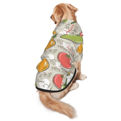 Hunde-Kapuzenpullover mit Gemüsefrucht-Aufdruck, für mittelgroße bis große Hunde, warm, weich, atmungsaktiv, leicht zu tragen, Pullover für Winter und Herbst, Haustiermantel Hunde-Kapuzenpullover mit Gemüsefrucht-Aufdruck, für mittelgroße bis große Hunde, warm, weich, atmungsaktiv, leicht zu tragen, Pullover für Winter und Herbst, Haustiermantel von MBCbjg