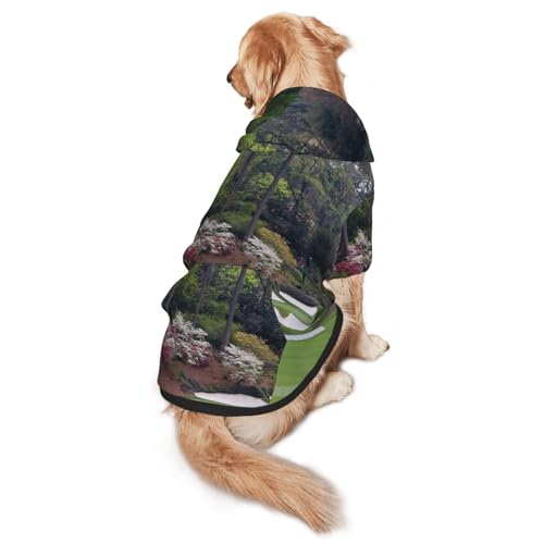 Hunde-Kapuzenpullover mit Golfplatz-Aufdruck, für mittelgroße bis große Hunde, warm, weich, atmungsaktiv, leicht zu tragen, Pullover für Winter und Herbst, Haustiermantel von MBCbjg