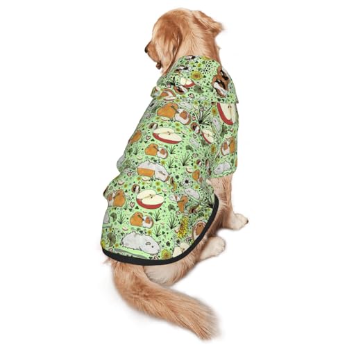 Hunde-Kapuzenpullover mit Meerschweinchen-Aufdruck, für mittelgroße bis große Hunde, warm, weich, atmungsaktiv, leicht zu tragen, Pullover für Winter und Herbst, Haustiermantel von MBCbjg