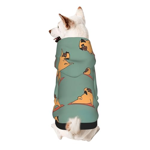 Hunde-Kapuzenpullover mit Mops-Aufdruck für kleine Hunde, warm, weich und atmungsaktiv, leicht zu tragender Pullover, Haustier-Winter-Wettermantel von MBCbjg
