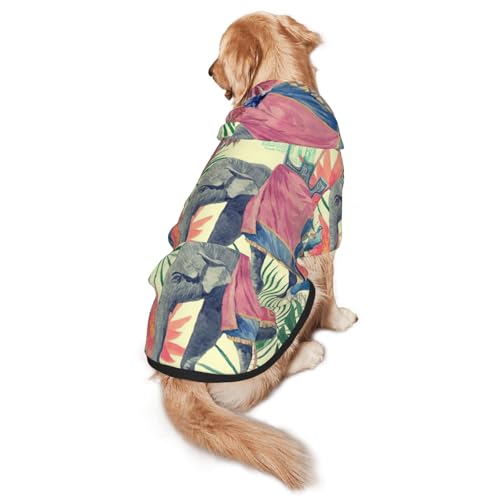 Hunde-Kapuzenpullover mit Pfauenfedern, Elefanten-Druck, für mittelgroße bis große Hunde, warm, weich, atmungsaktiv, Sweatshirt, einfach zu tragen, Pullover für Winter und Herbst, Haustiermantel Hunde-Kapuzenpullover mit Pfauenfedern, Elefanten-Druck, für mittelgroße bis große Hunde, warm, weich, atmungsaktiv, Sweatshirt, einfach zu tragen, Pullover für Winter und Herbst, Haustiermantel von MBCbjg