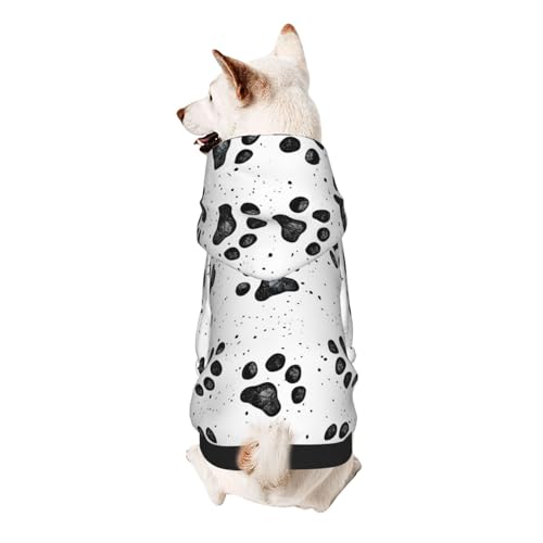 Hunde-Kapuzenpullover mit Pfotenmuster für kleine Hunde, warm, weich und atmungsaktiv, leicht zu tragen, Winter-Wettermantel für Haustiere Hunde-Kapuzenpullover mit Pfotenmuster für kleine Hunde, warm, weich und atmungsaktiv, leicht zu tragen, Winter-Wettermantel für Haustiere von MBCbjg