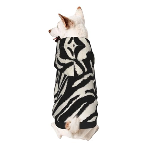 Hunde-Kapuzenpullover mit Zebra-Tiermuster für kleine Hunde, warm, weich und atmungsaktiv, leicht zu tragender Pullover, Haustier-Winter-Wettermantel von MBCbjg