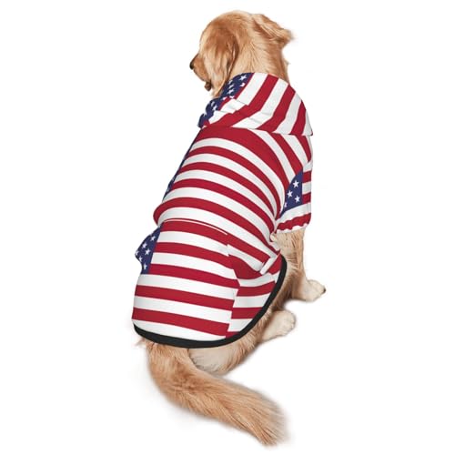 Hunde-Kapuzenpullover mit amerikanischer Flagge, für mittelgroße bis große Hunde, warm, weich, atmungsaktiv, leicht zu tragen, Pullover für Winter und Herbst, Haustiermantel von MBCbjg