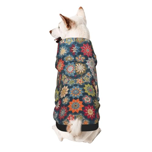 Hunde-Kapuzenpullover mit böhmischem Blumendruck, für kleine Hunde, warm, weich und atmungsaktiv, leicht zu tragen, Haustier-Winter-Wettermantel Hunde-Kapuzenpullover mit böhmischem Blumendruck, für kleine Hunde, warm, weich und atmungsaktiv, leicht zu tragen, Haustier-Winter-Wettermantel von MBCbjg