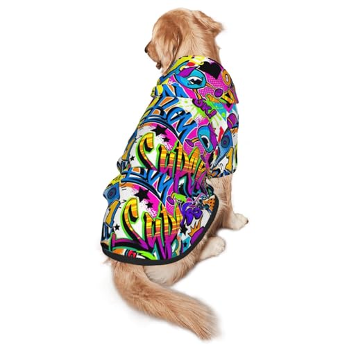Hunde-Kapuzenpullover mit buntem Sprühmuster für mittelgroße bis große Hunde, warm, weich, atmungsaktiv, leicht zu tragen, Pullover für Winter und Herbst, Haustiermantel Hunde-Kapuzenpullover mit buntem Sprühmuster für mittelgroße bis große Hunde, warm, weich, atmungsaktiv, leicht zu tragen, Pullover für Winter und Herbst, Haustiermantel von MBCbjg