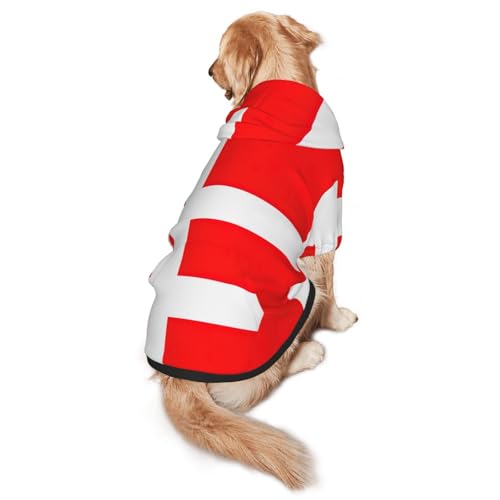 Hunde-Kapuzenpullover mit dänischer Flagge, für mittelgroße bis große Hunde, warm, weich, atmungsaktiv, leicht zu tragen, Pullover für Winter und Herbst, Haustiermantel von MBCbjg