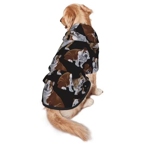 Hunde-Kapuzenpullover mit englischer Bulldogge für mittelgroße bis große Hunde, warm, weich, atmungsaktiv, leicht zu tragen, Pullover für Winter und Herbst, Haustiermantel von MBCbjg