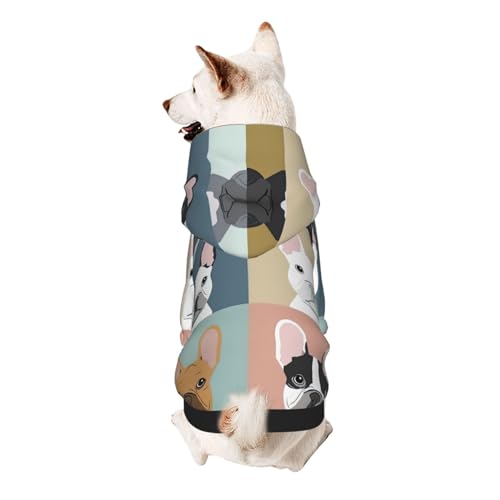 Hunde-Kapuzenpullover mit französischer Bulldogge für kleine Hunde, warm, weich und atmungsaktiv, leicht zu tragen, Winter-Wettermantel für Haustiere von MBCbjg