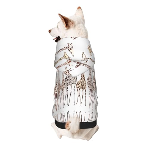 Hunde-Kapuzenpullover mit niedlichem Cartoon-Giraffen-Druck, für kleine Hunde, warm, weich und atmungsaktiv, leicht zu tragen, Winter-Wettermantel für Haustiere Hunde-Kapuzenpullover mit niedlichem Cartoon-Giraffen-Druck, für kleine Hunde, warm, weich und atmungsaktiv, leicht zu tragen, Winter-Wettermantel für Haustiere von MBCbjg
