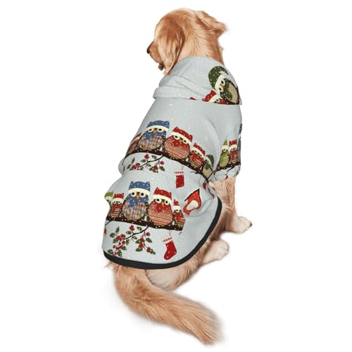 Hunde-Kapuzenpullover mit niedlichem Eulen-Aufdruck für mittelgroße bis große Hunde, warm, weich, atmungsaktiv, leicht zu tragen, Pullover für Winter und Herbst, Haustiermantel von MBCbjg