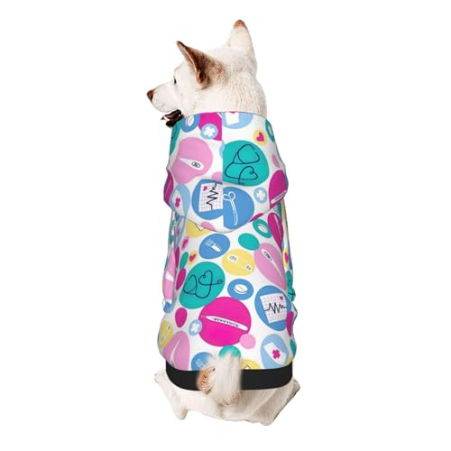 Hunde-Kapuzenpullover mit niedlichem Krankenschwesteraufdruck, für kleine Hunde, warm, weich und atmungsaktiv, leicht zu tragen, Winter-Wettermantel für Haustiere Hunde-Kapuzenpullover mit niedlichem Krankenschwesteraufdruck, für kleine Hunde, warm, weich und atmungsaktiv, leicht zu tragen, Winter-Wettermantel für Haustiere von MBCbjg