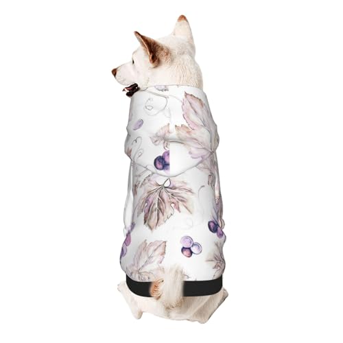 Hunde-Kapuzenpullover mit schönem Traubenblatt-Aufdruck für kleine Hunde, warm, weich und atmungsaktiv, leicht zu tragen, Winter-Wettermantel für Haustiere Hunde-Kapuzenpullover mit schönem Traubenblatt-Aufdruck für kleine Hunde, warm, weich und atmungsaktiv, leicht zu tragen, Winter-Wettermantel für Haustiere von MBCbjg