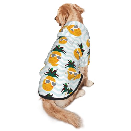 Hunde-Kapuzenpullover mit süßem Ananas-Aufdruck für mittelgroße bis große Hunde, warm, weich, atmungsaktiv, leicht zu tragen, Pullover für Winter und Herbst, Haustiermantel von MBCbjg