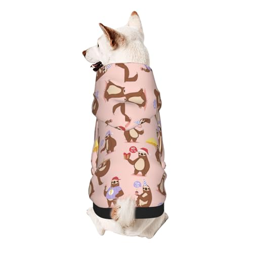 Hunde-Kapuzenpullover mit süßem Faultier-Aufdruck für kleine Hunde, warm, weich und atmungsaktiv, leicht zu tragen, Winter-Wettermantel für Haustiere Hunde-Kapuzenpullover mit süßem Faultier-Aufdruck für kleine Hunde, warm, weich und atmungsaktiv, leicht zu tragen, Winter-Wettermantel für Haustiere von MBCbjg
