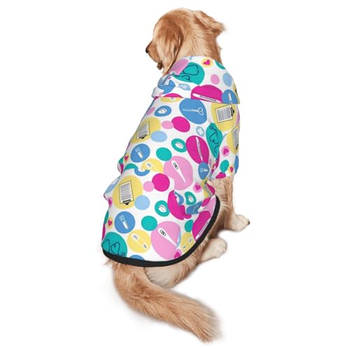 Hunde-Kapuzenpullover mit süßem Krankenschwesteraufdruck, für mittelgroße bis große Hunde, warm, weich, atmungsaktiv, leicht zu tragen, Pullover für Winter und Herbst, Haustiermantel von MBCbjg