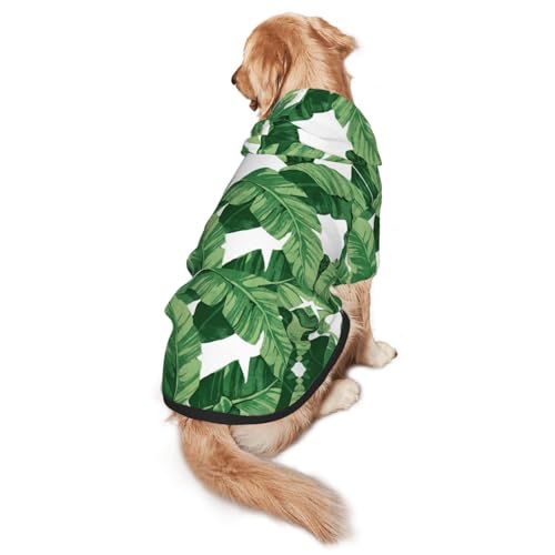 Hunde-Kapuzenpullover mit süßem grünen Palmenblättern, für mittelgroße bis große Hunde, warm, weich, atmungsaktiv, leicht zu tragen, Pullover für Winter und Herbst, Haustiermantel von MBCbjg