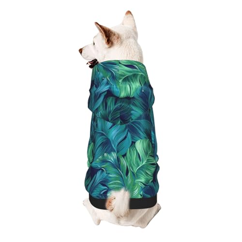 Hunde-Kapuzenpullover mit tropischem Palmenblatt-Aufdruck, für kleine Hunde, warm, weich und atmungsaktiv, leicht zu tragen, Winter-Wettermantel für Haustiere Hunde-Kapuzenpullover mit tropischem Palmenblatt-Aufdruck, für kleine Hunde, warm, weich und atmungsaktiv, leicht zu tragen, Winter-Wettermantel für Haustiere von MBCbjg