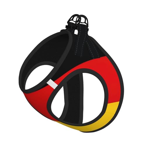 Hundegeschirr mit Deutschland-Flagge, reflektierend, verstellbar, weich, atmungsaktiv, Netzweste mit ausbruchsicherer Leine, für kleine Haustiere und Kätzchen, Welpen von MBCbjg