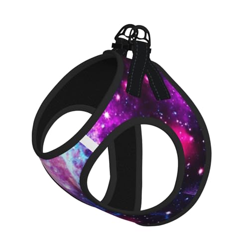 Hundegeschirr mit Galaxie-Druck, reflektierend, verstellbar, weich, atmungsaktiv, Netzweste mit ausbruchsicherer Leine, für kleine Haustiere und Kätzchen, Welpen von MBCbjg