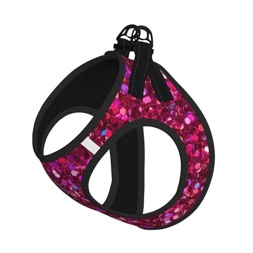 Hundegeschirr mit Glitzermuster, für Katzen und Hunde, reflektierend, verstellbar, weich, atmungsaktiv, Netzweste mit ausbruchsicherer Leine, für kleine Haustiere und Kätzchen, Welpen von MBCbjg