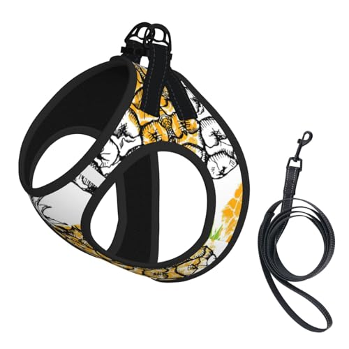 Hundegeschirr mit Leine für Katzen und Hunde, reflektierend, verstellbar, weich, atmungsaktiv, Netzweste, mit ausbruchsicherer Leine, für kleine Haustiere und Kätzchen, Welpen, Gelb von MBCbjg