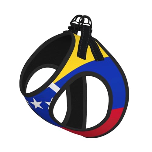 Hundegeschirr mit Venezuela-Motiv, reflektierend, verstellbar, weich, atmungsaktiv, Netzweste, mit ausbruchsicherer Leine, für kleine Haustiere und Kätzchen, Welpen von MBCbjg