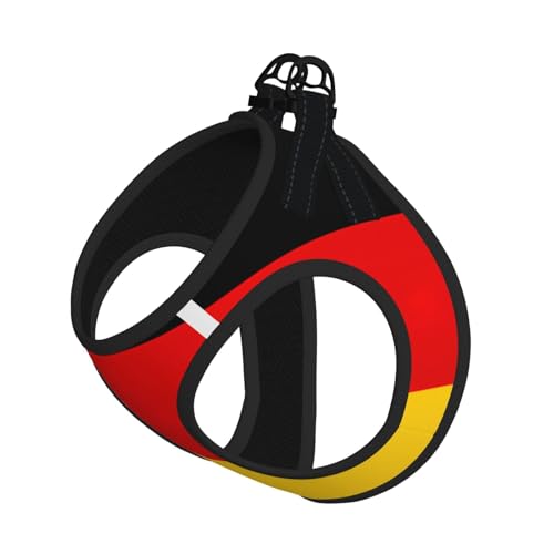 Hundegeschirr mit deutscher Flagge, reflektierend, verstellbar, weich, atmungsaktiv, Netzweste, mit ausbruchsicherer Leine, für kleine Haustiere und Kätzchen, Welpen von MBCbjg