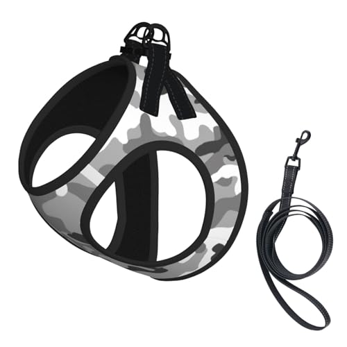 Hundegeschirr mit digitalem Camouflage-Druck, reflektierend, verstellbar, weich, atmungsaktiv, Netzweste mit ausbruchsicherer Leine, für kleine Haustiere und Kätzchen, Welpen von MBCbjg