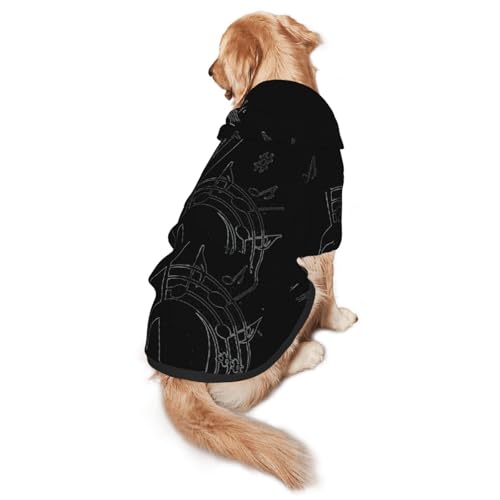 Music1 Hunde-Kapuzenpullover für mittelgroße bis große Hunde, warm, weich, atmungsaktiv, leicht zu tragen, Pullover für Winter und Herbst, Haustiermantel von MBCbjg