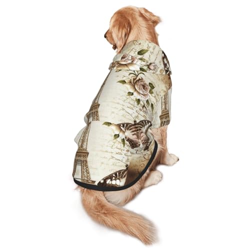 Paris Eiffelturm-Print Hunde-Kapuzenpullover für mittelgroße bis große Hunde, warmes, weiches, atmungsaktives Sweatshirt, leicht zu tragender Pullover für Winter und Herbst, Haustiermantel Paris Eiffelturm-Print Hunde-Kapuzenpullover für mittelgroße bis große Hunde, warmes, weiches, atmungsaktives Sweatshirt, leicht zu tragender Pullover für Winter und Herbst, Haustiermantel von MBCbjg