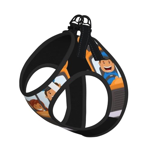 Schulbus-Druckgeschirr-Set für Katzen und Hunde, reflektierend, verstellbar, weich, atmungsaktiv, Netzweste mit ausbruchsicherer Leine, für kleine Haustiere und Kätzchen, Welpen von MBCbjg