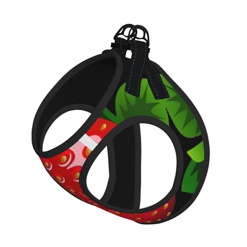 Strawberry Clipart Geschirr für Katzen und Hunde, reflektierend, verstellbar, weich, atmungsaktiv, Netzweste mit ausbruchsicherer Leine, für kleine Haustiere und Kätzchen, Welpen von MBCbjg
