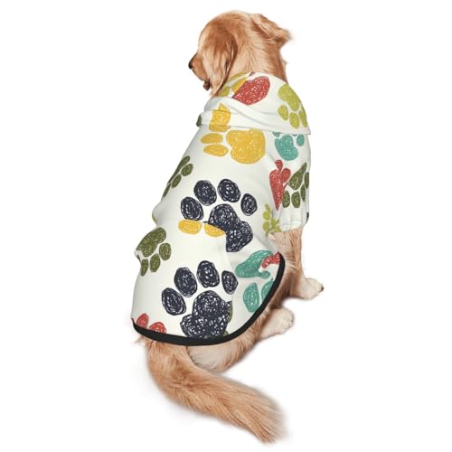 Süßer bunter Hunde-Kapuzenpullover für mittelgroße bis große Hunde, warm, weich, atmungsaktiv, leicht zu tragen, Pullover für Winter und Herbst, Haustiermantel von MBCbjg