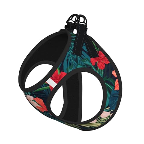 Summer Hawaiian Print Harness Leash Set For Cats And Dogs, Reflective Adjustable, Soft Breathable Mesh Vest With Escape-Proof Lead, For Small Pets And Kitten Puppy von MBCbjg