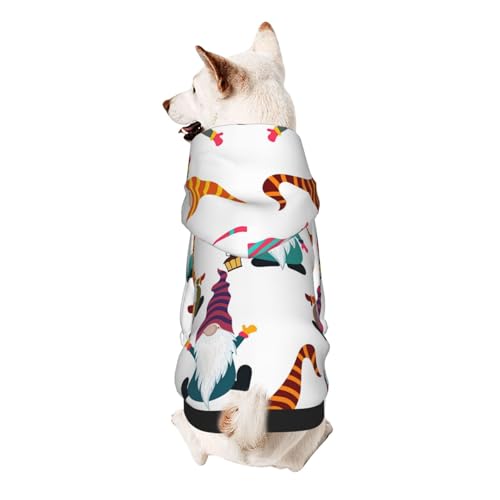 Weihnachtspullover mit lustigem Zwergen-Aufdruck für kleine Hunde, warm, weich und atmungsaktiv, leicht zu tragender Pullover, Haustier-Winter-Wettermantel von MBCbjg