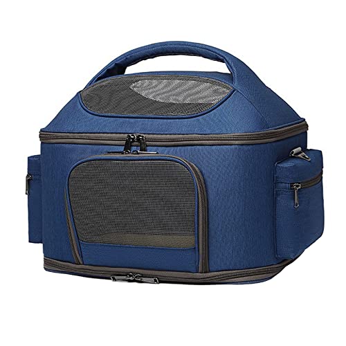 MBLUE Faltbare Netz-Reise-Handtasche, tragbare Tragetasche für Katzen und Hunde, Haustier-Schultertasche für Haustiere, Blau von MBLUE