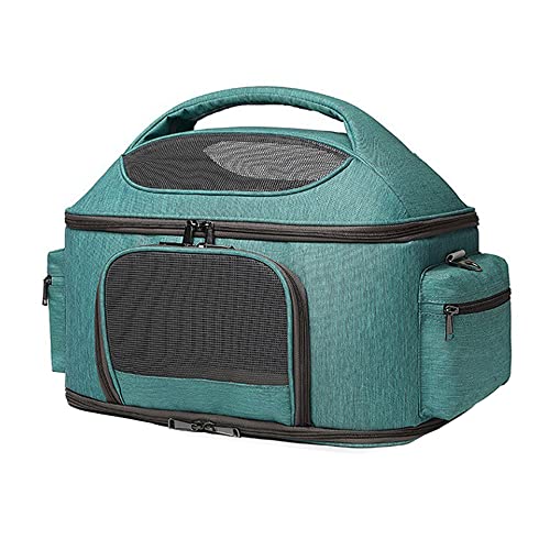MBLUE Faltbare Netz-Reise-Handtasche für Katzen und Hunde, Haustier-Schultertasche für Haustiere, Haustier-Tragetasche (Hellgrün) von MBLUE