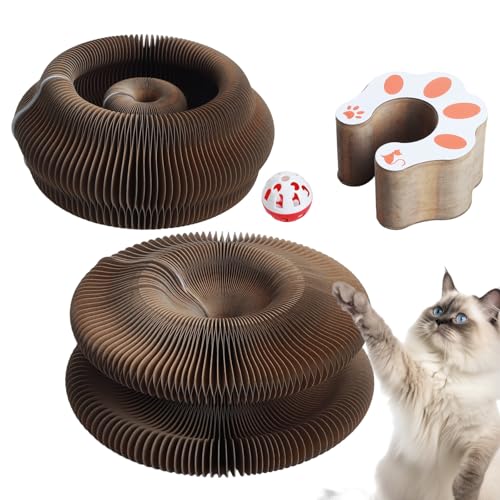 2 Stück niedlicher magischer Organ Katzenkratzer, faltbar, lustige Katzen, Pappspielzeug, stabil mit Glocken-Ball für Innenkatzen, Kätzchen, Akkordeon-Spielzeug zum Kratzen 2 Stück niedlicher magischer Organ Katzenkratzer, faltbar, lustige Katzen, Pappspielzeug, stabil mit Glocken-Ball für Innenkatzen, Kätzchen, Akkordeon-Spielzeug zum Kratzen von MC MEICHUANG