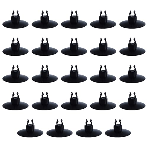 MC MEICHUANG 24 robuste Aquarium-Saugnäpfe mit Clips – starke Saugkraft, abnehmbar für einfache Installation und Wartung der Luftleitung (schwarz) von MC MEICHUANG